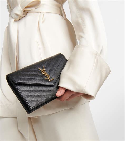 ysl nero wallet|CASSANDRE ENVELOPE CHAIN WALLET IN .